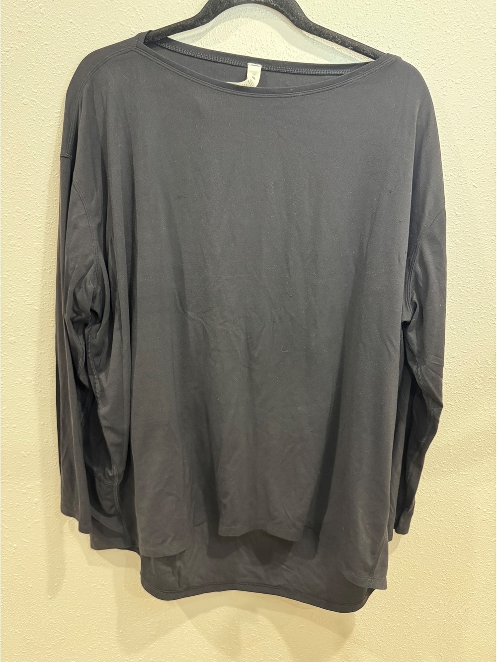 Lululemon Back in Action Long Sleeve Shirt Nulu Black Size 14 Oversized